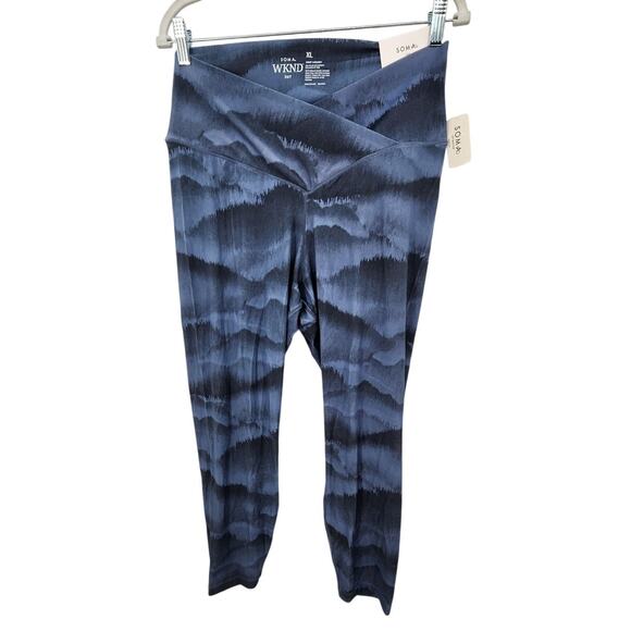 New NWT Soma WKND 24/7 Crop‎ Legging Balanced Blue XL Soft Comfort Cooling - Picture 3 of 8